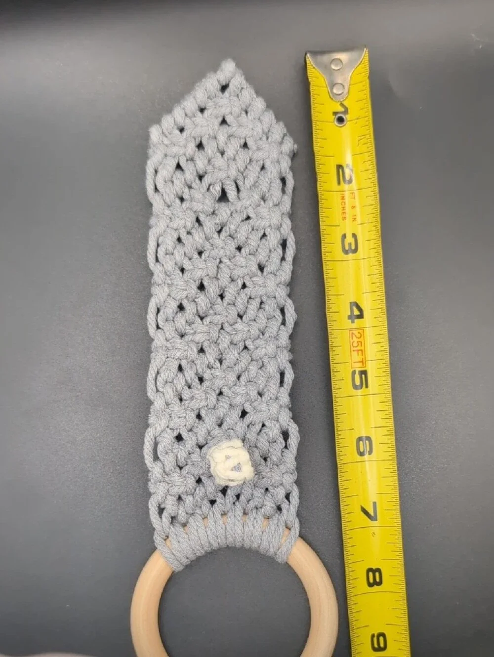 Crochet Towel Holder - Kitchen/Bathroom - Pastel Pink, Sage, Cream, Gray